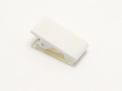 White Plastic Clip with Adhesive