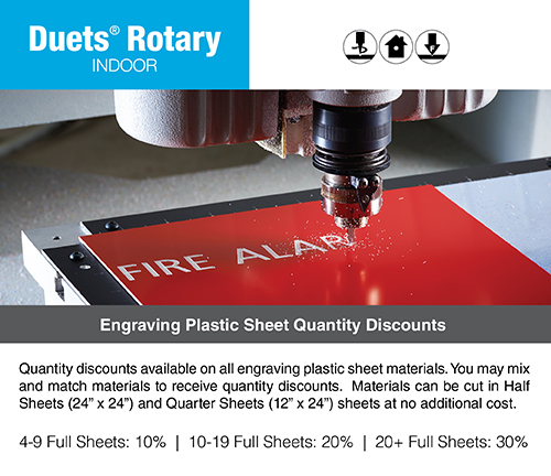 Rotary Engraving Stock Duets by Gemini Black/White 